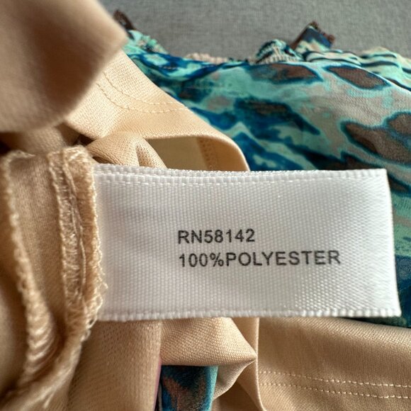 Boston Proper Halter Top Figure Flattering Animal Print Lined Padded Turquoise B - Picture 14 of 16